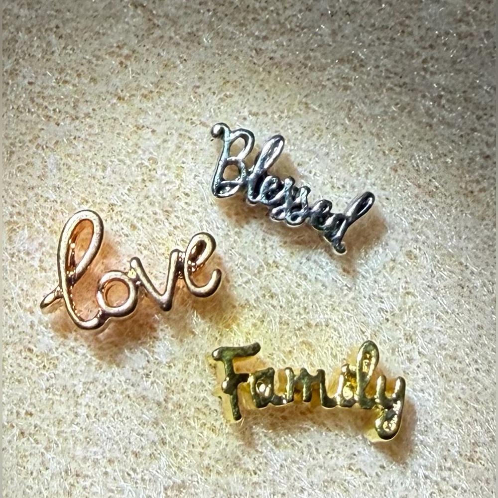 Origami Owl Floating Charms Blessed Love Family Set Of 3